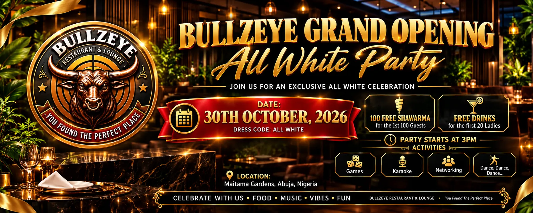 Bullzeye Grand Opening: All White Party